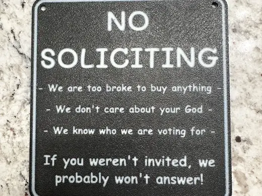 No Soliciting Sign