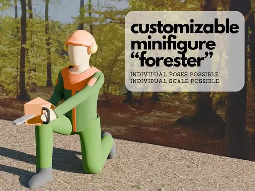 H0 Scale Minifigure "Forester"