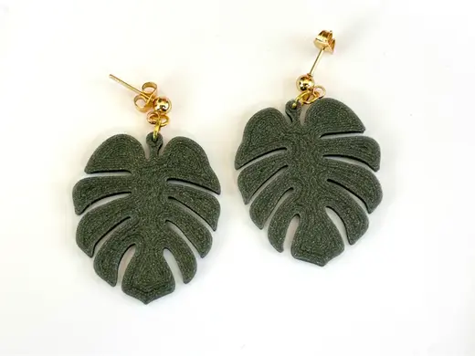 Monstera leaf full earrings