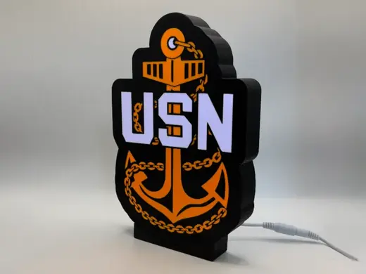 US Navy Chief Anchor Light Box