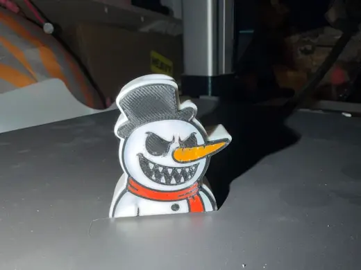 Scary Snowman Straw Topper Christmas