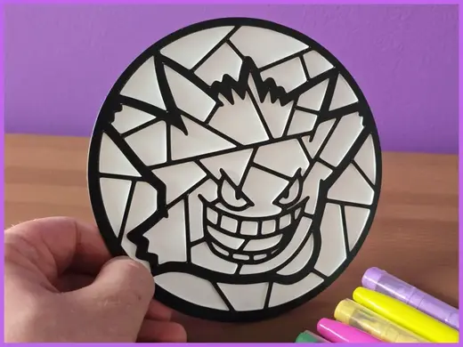 Gengar Mosaic Coloring Craft Stained Glass Pokemon