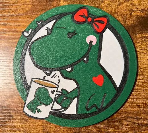 Tea-Rex or Coffeesaurus Dinosaur Coaster