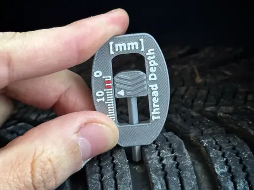 Tire Tread Depth Gauge V3 - Print in place
