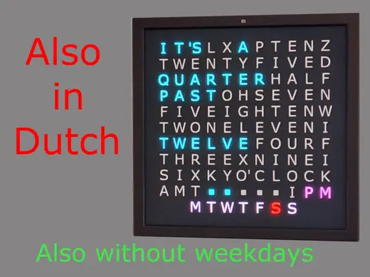 Word Clock (Dutch and English)