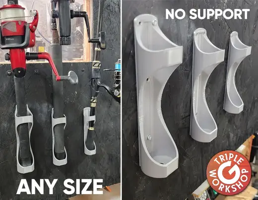 Fishing Pole Holder Wall Mount ANY Size