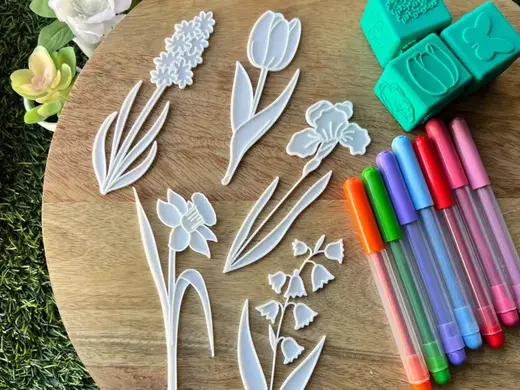 flowers for mom coloring set for mothers day