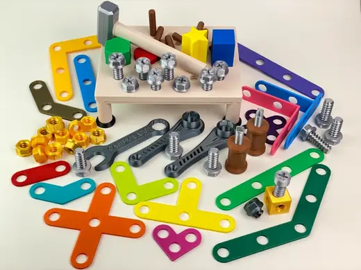 Kids Building Toy Construction Screw Nut Play Set