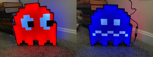 Two sided reversible Pac-Man LED lamp