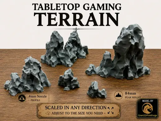 TableTop Gaming Terrain - Volcanic Rocks Scatter