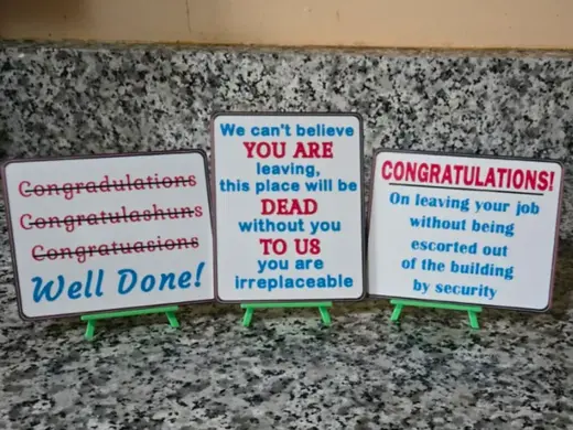 Congratulations/Retirement/Leaving Job Plaques