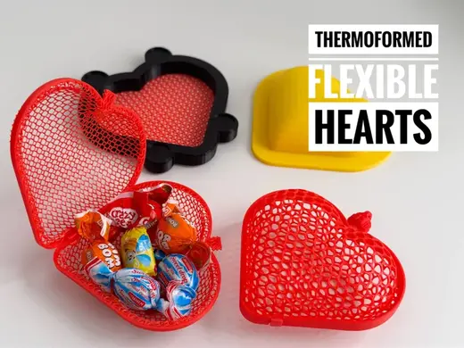 Thermoformed flexible hearts