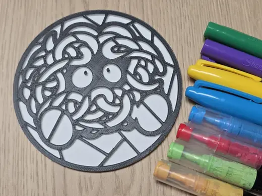 Tangela Coloring Stained Glass Craft Pokemon