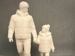 dad and girl walk
