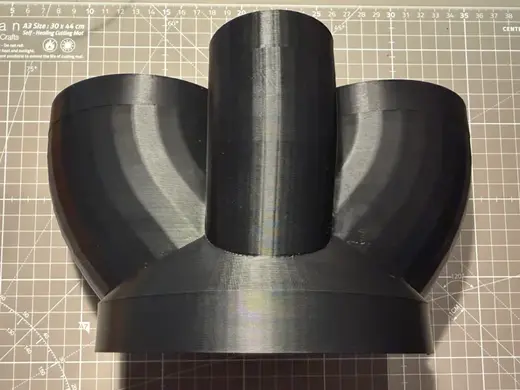 150mm to 2x 100mm and 50mm air duct adapter