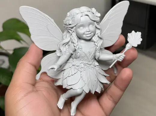 Cute fairy with magic wand - detailed