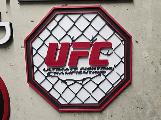 UFC MMA Ring Octagon Logo 3 Color Wall Art Remix
