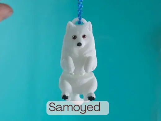 SAMOYED - Articulated Keychain Toy Flexi Dog