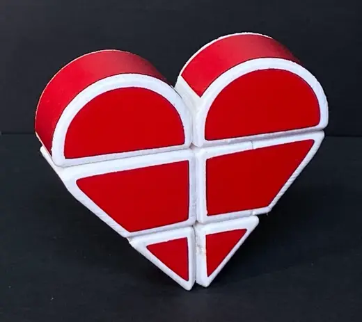 1x2x3 Heart Rubik's Cube Puzzle