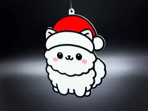 Christmas Cat Chonky Edition Holiday Ornament