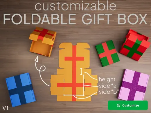 two color Customizable foldable gift box
