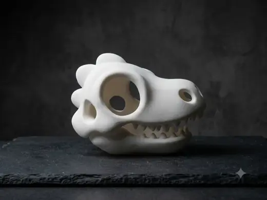 Stegosaurus cartoon skull