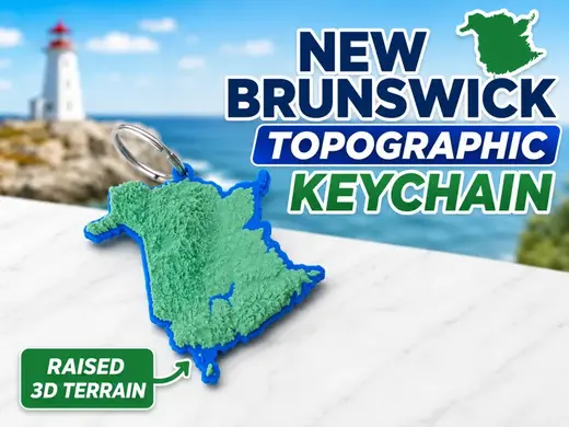 New Brunswick Topographic Keychain