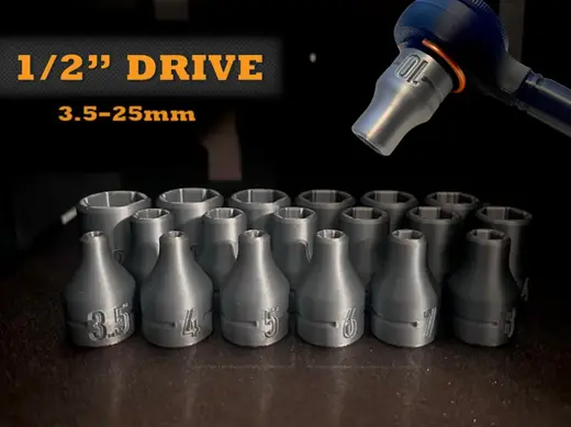 1/2" Drive Metric Sockets (3.5-25mm)