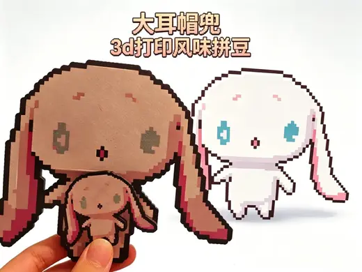 大耳帽兜 3d打印风味拼豆