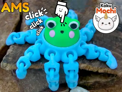 Koku Mochi Flexi Octopus Clicker Frog AMS