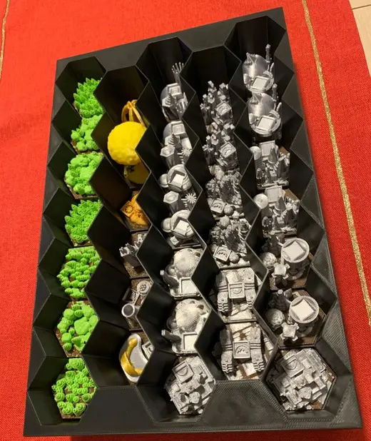 Hex model/figures storage container/box organizer