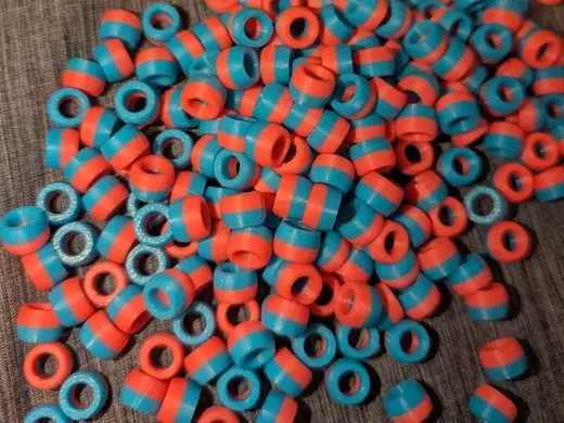Two color pony bead 6mmx9mm