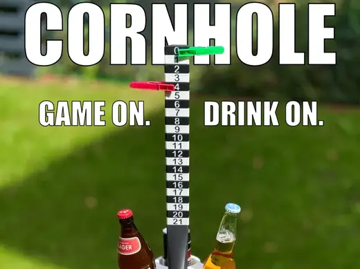Drink Holder & Cornhole Scoreboard - Garden Party