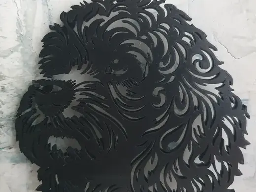 doodle Wandbild Linien Hund