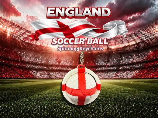 England National Team Spinning Football Keychain