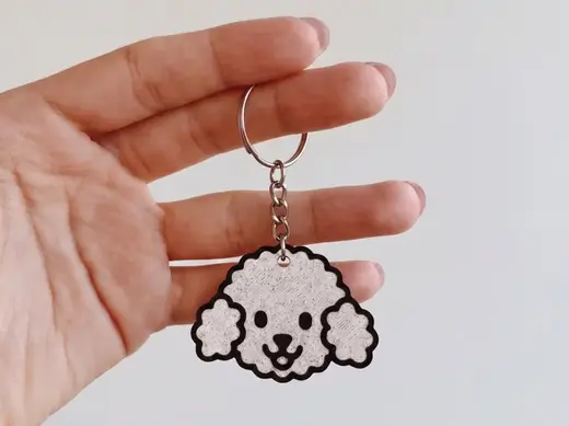 Poodle Dog Keychain