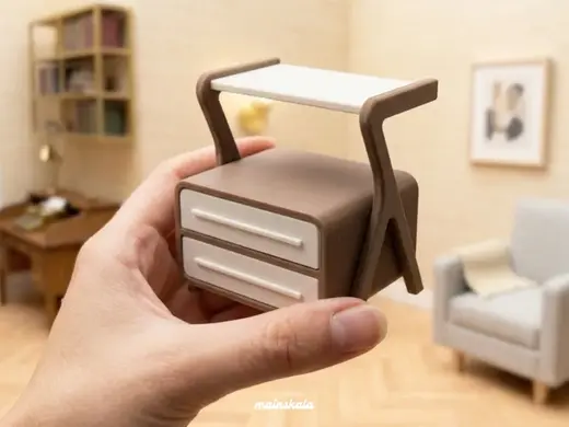 1:12 Doll House Mid Century Modern Nightstand