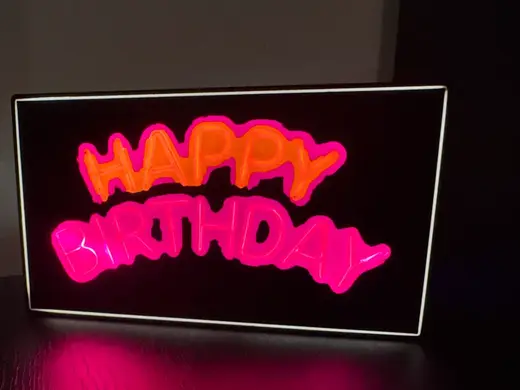 "Neon " Happy Birthday sign