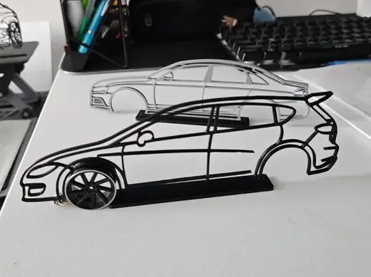 Seat Leon Silhouette - 3D Line Art