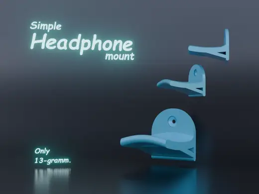 Simple Headphone Mount — Wall Hook for Headphones
