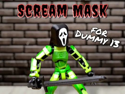 Scream Mask for Dummy13 - Halloween Accessory