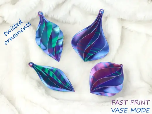 Twisted Christmas Ornaments / Baubles in Vase Mode