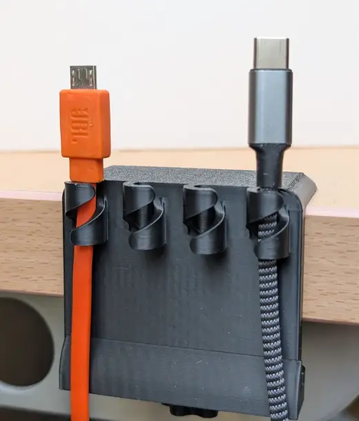 Fancy cable holder with adjustable mounting clamp