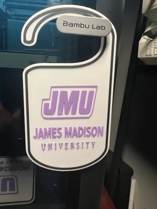 JMU door hanger