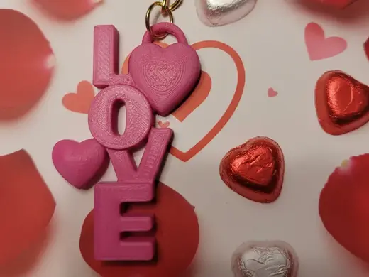 Valentine's day love heart keychain