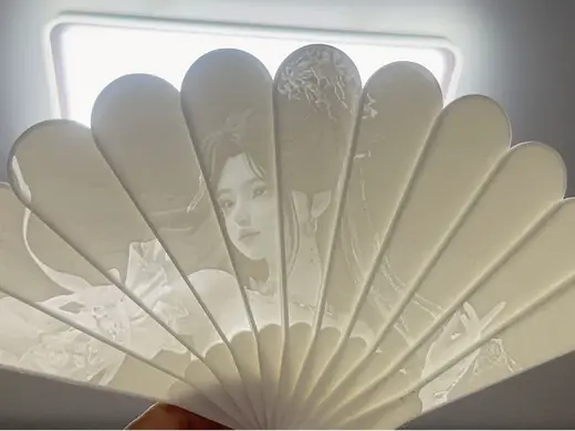 剑网3 七秀 秀姐透光浮雕扇子