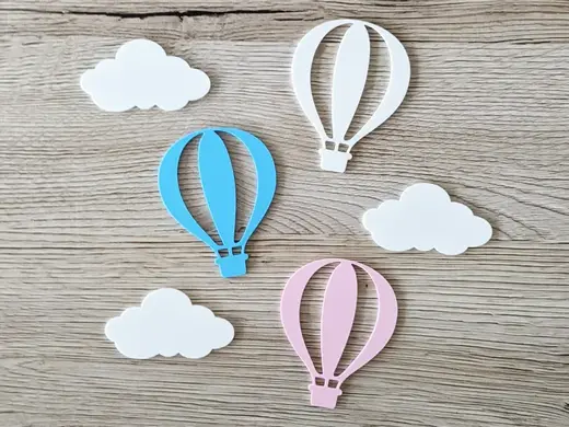 Hot Air Balloon and Cloud Set