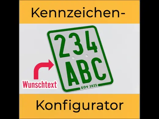 Kennzeichen Konfigurator für Mopeds, Mofas, Roller