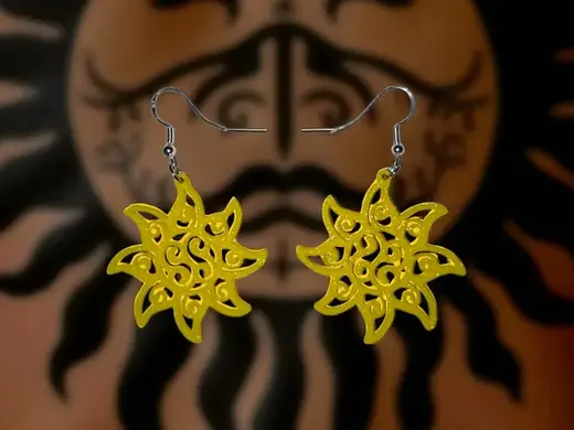 Tribal sun earrings