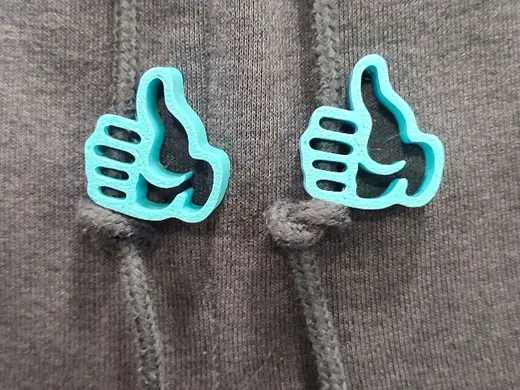 Thumbs Up Hoodie Drawstring Beads